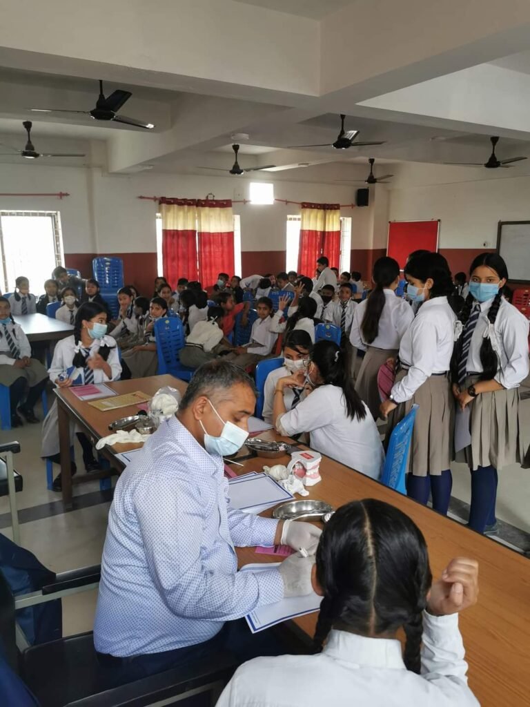  Oral health screening, Oral cancer awareness and Or at Shree Pokhariya Secondary School