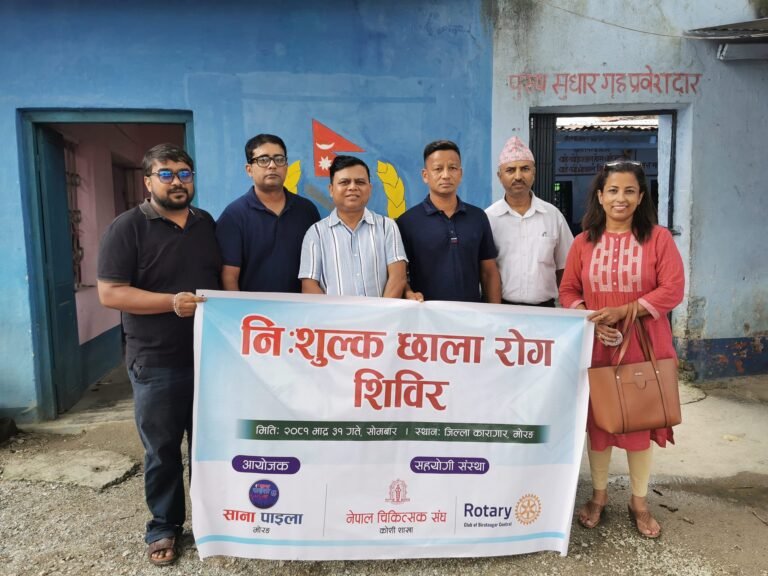 One-Day Free Derma Camp for 194 inmates of the Central Jail, in collaboration with the Nepal Medical Association Koshi Branch and Rotary Club Biratnagar Central (RCB Central)