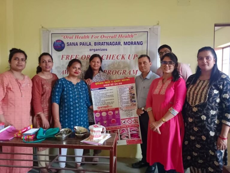 Free Dental Checkup, Awareness program and informative banner handover done at Shree RadhaKrishna Vopalman Singh Karki HSS, Biratnagar – 9
